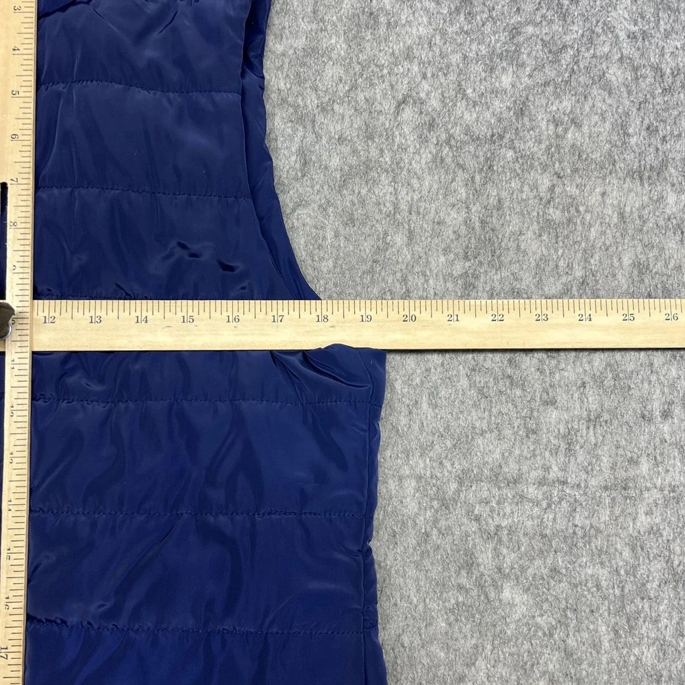 Michael Kors‎ Vest Womens Medium Blue Quilted Snap Front Stand Collar Puffer